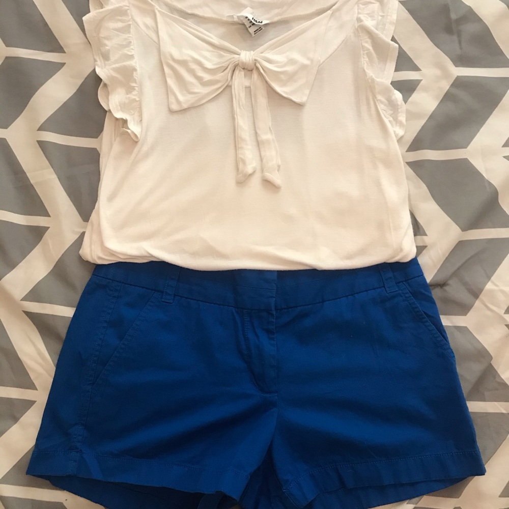 Size 2 Royal blue JCrew Broken In Chino Shorts.